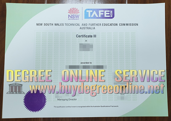 The TAFE NSW Certificate