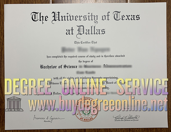 University of Texas at Dallas diploma