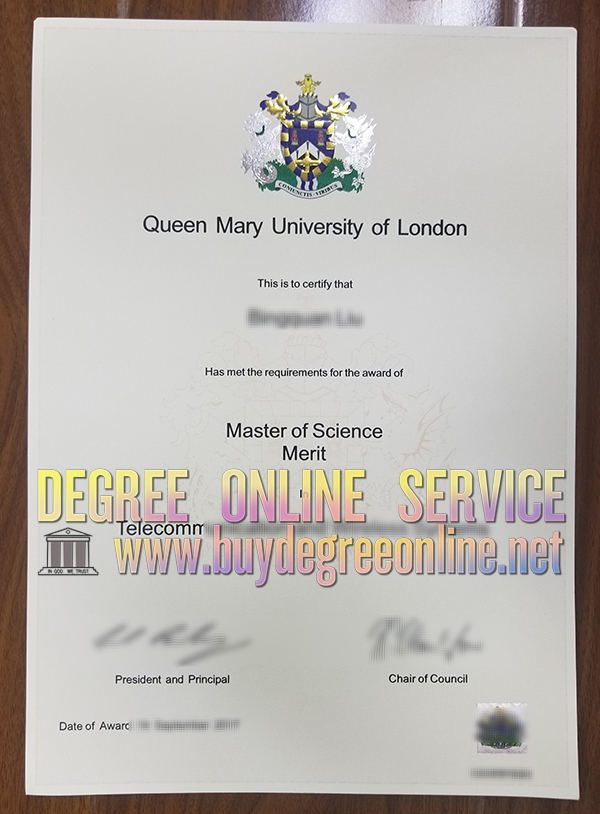 Queen Mary University of London certificate