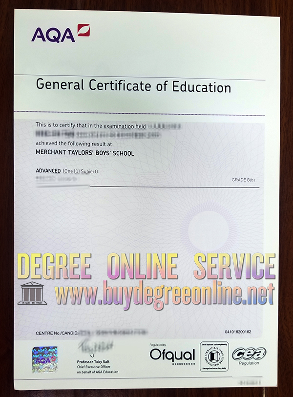 AQA certificate