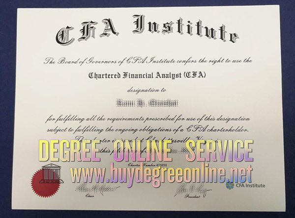 CFA Institute certificate