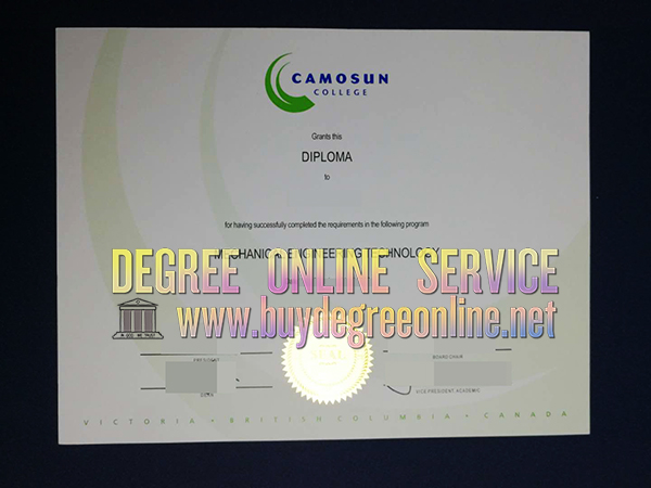 Camosum College diploma