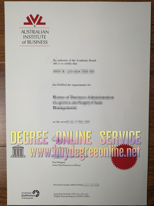 Australian Institute Of Business certificate