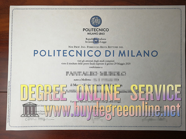 degree of Politecnico di Milano