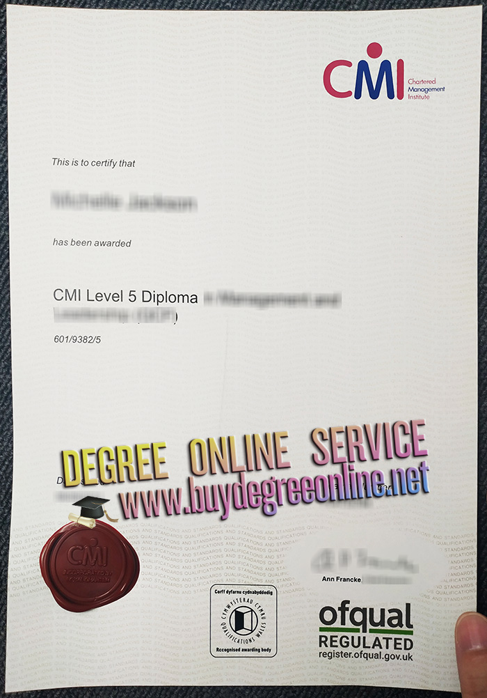 CMI level 5 diploma certificate