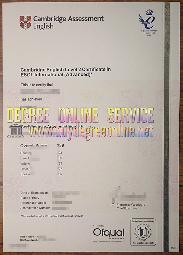 Cambridge Assessment English certificate