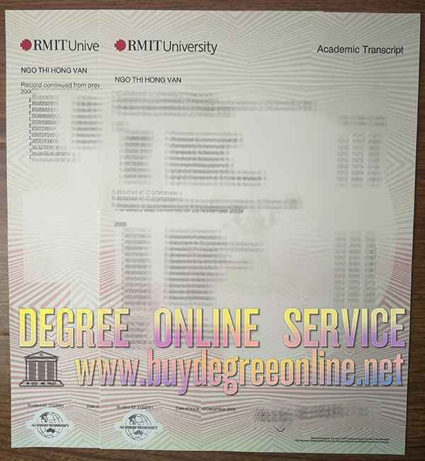 RMIT University transcript