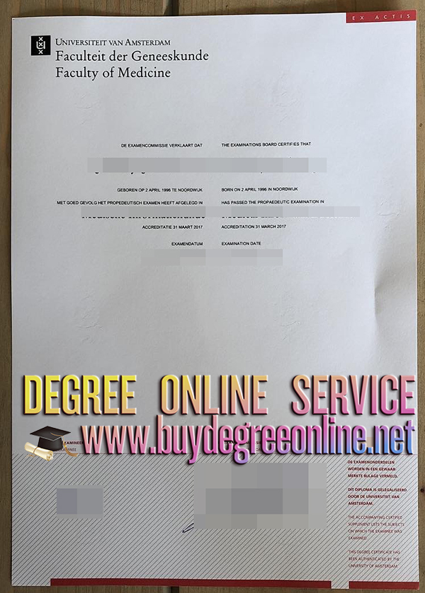 University van Amsterdam degree