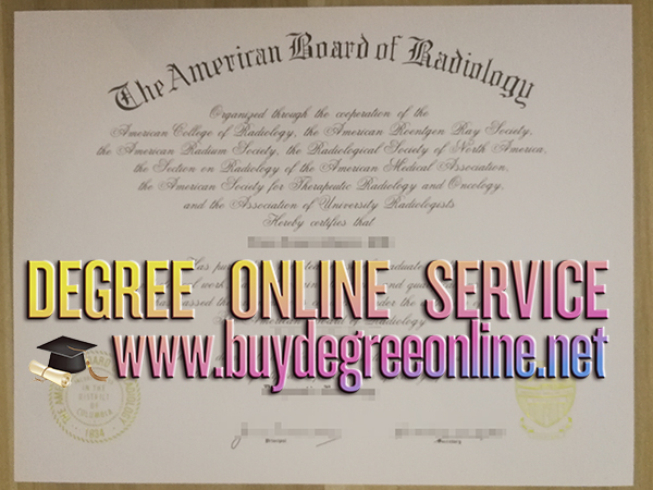 American Board of Radiology certificate