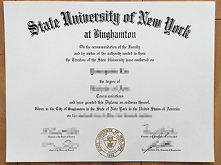 The fake State University of New York at Binghamton diploma for sale here