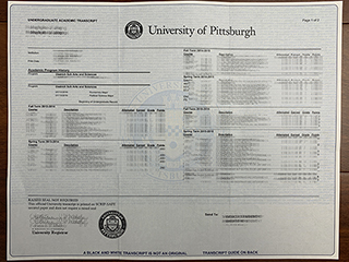 The fake University of Pittsburgh transcript for sale here