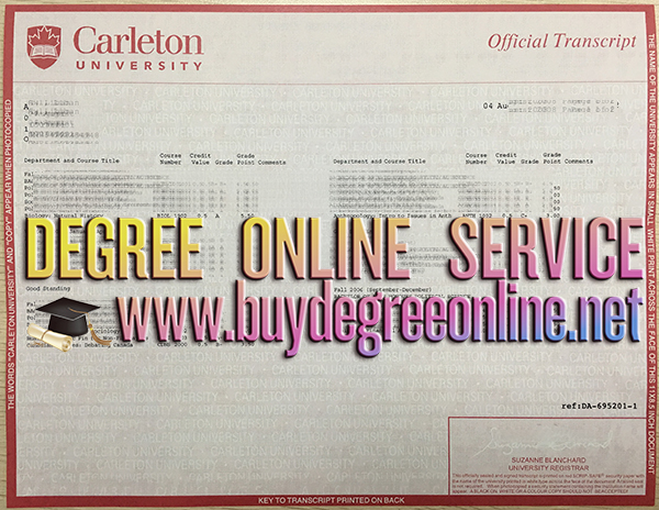 Carleton University transcript