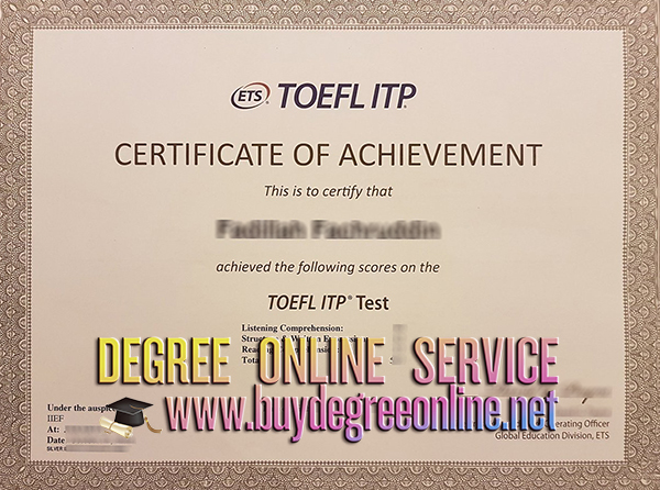 TOEFL certificate