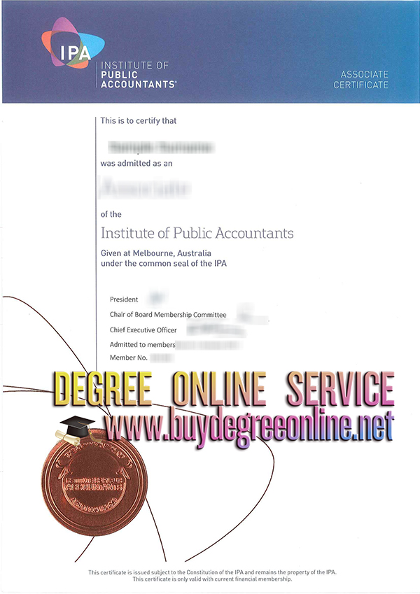 Institute of Public Accountants certificate