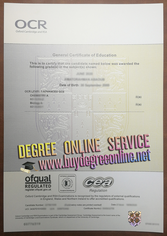 OCR certificate