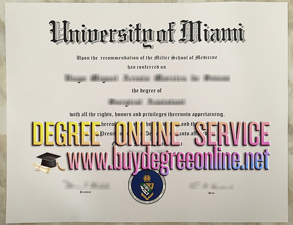 University of Miami diploma