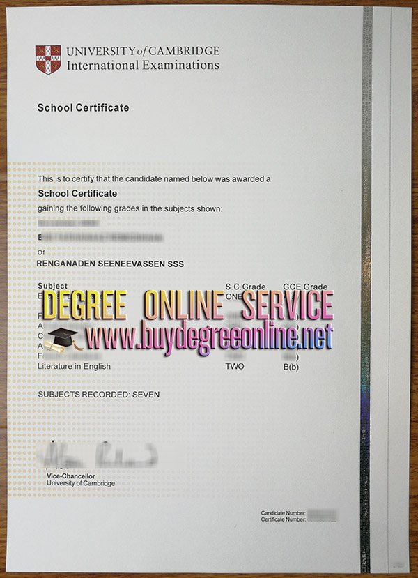 Cambridge International School Certificate