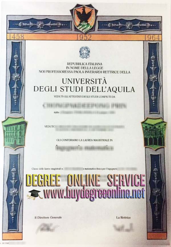 Università degli Studi dell'Aquila diploma