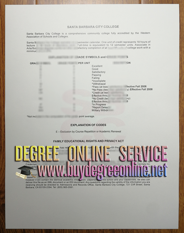 Santa Barbara City College transcript