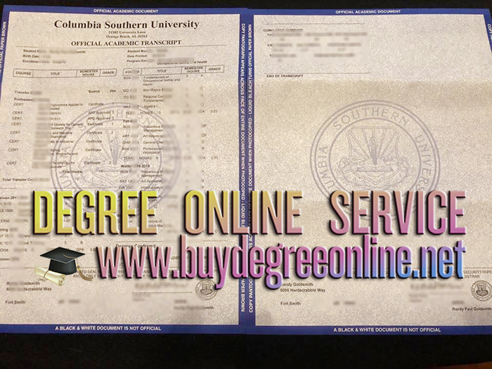 Columbia Southern University transcript