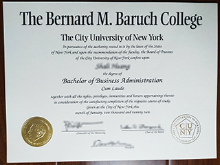 Fake Baruch College degree in CUNY, Bernard M. Baruch College diploma