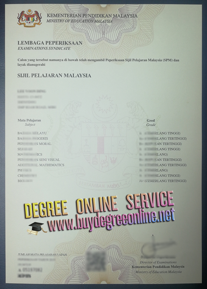 The verified Sijil Pelajaran Malaysia (SPM) certificate in 2020