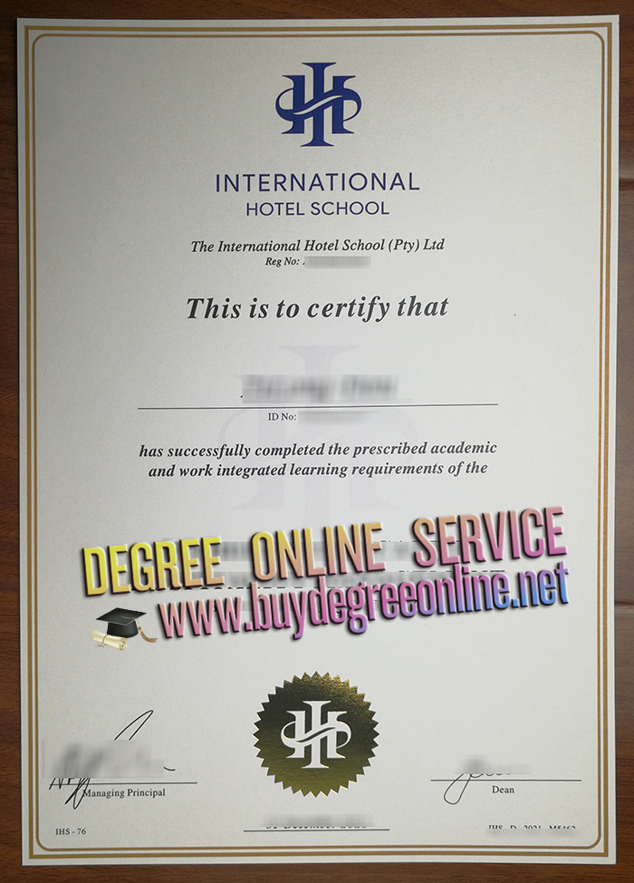 International Hotel School certificate