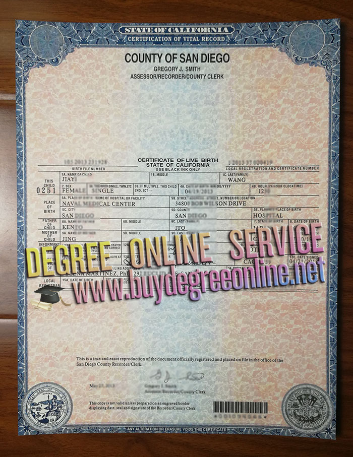 California birth Certificate