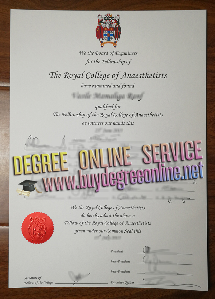 Buy Royal College of Anaesthetists certificate