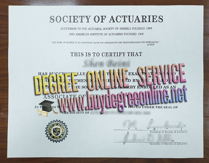 Society of Actuaries certificate