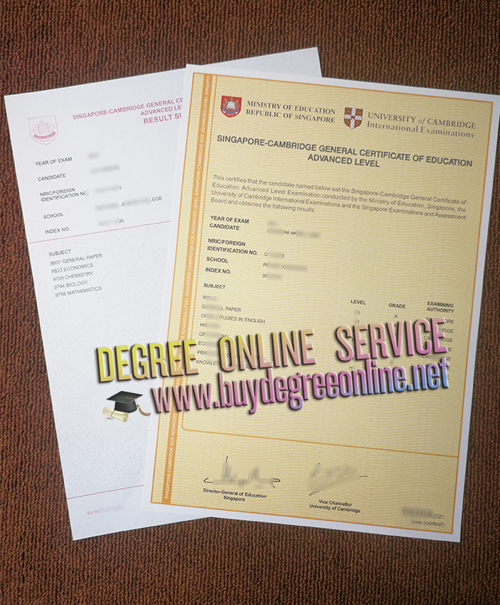 Singapore Cambridge GCE certificate