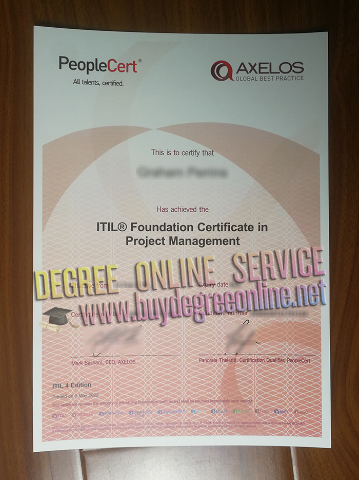 Axelos ITIL Foundation Certificate