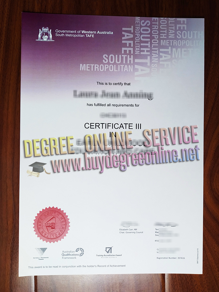 South Metropolitan TAFE certificate