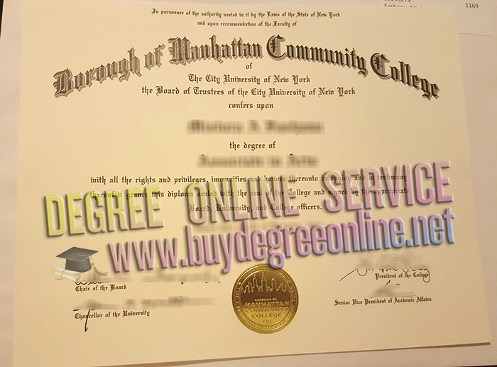 Borough of Manhattan Community College diploma