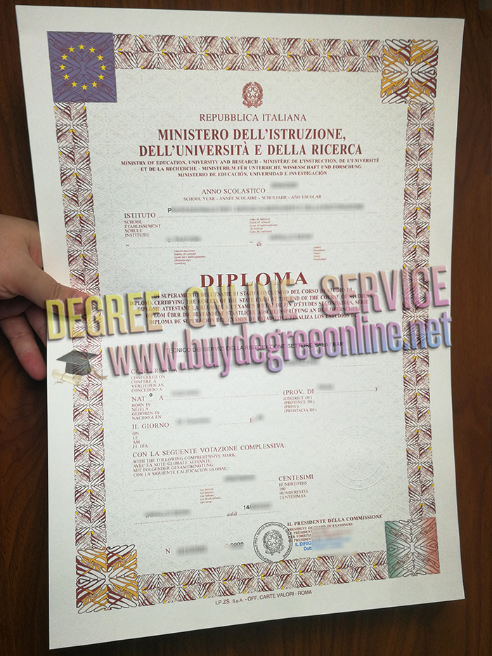 MIUR diploma certificate