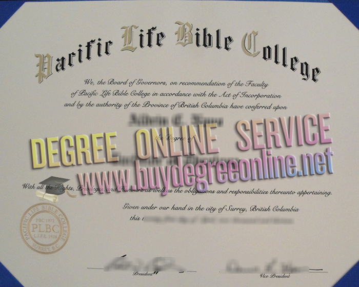 Pacific Life Bible College degree