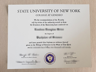 Buy State University of New York at Geneseo diploma certificate in 2022