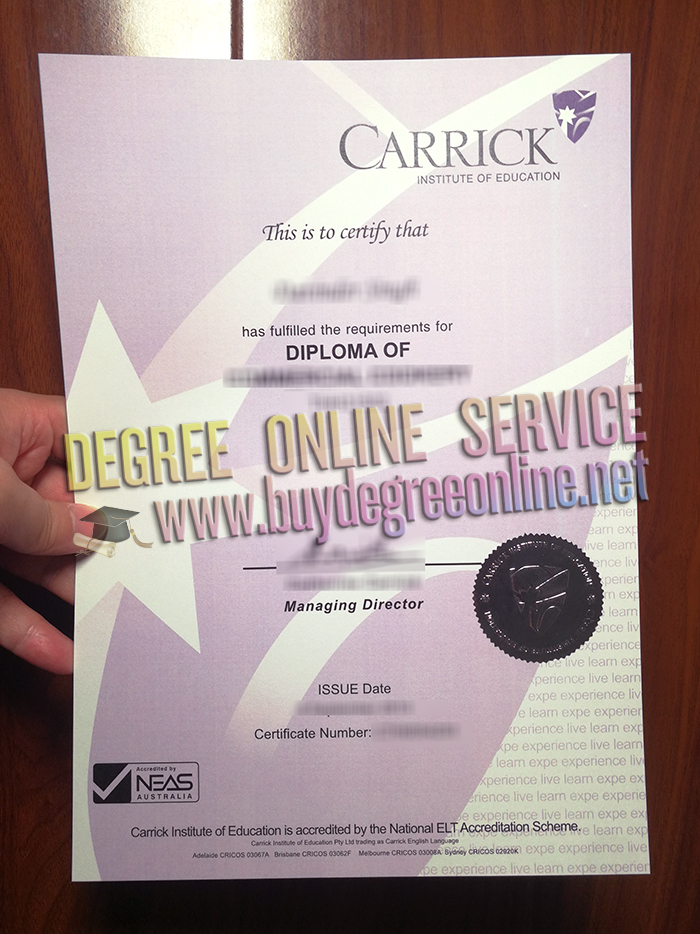 Carrick Institute of Education diploma