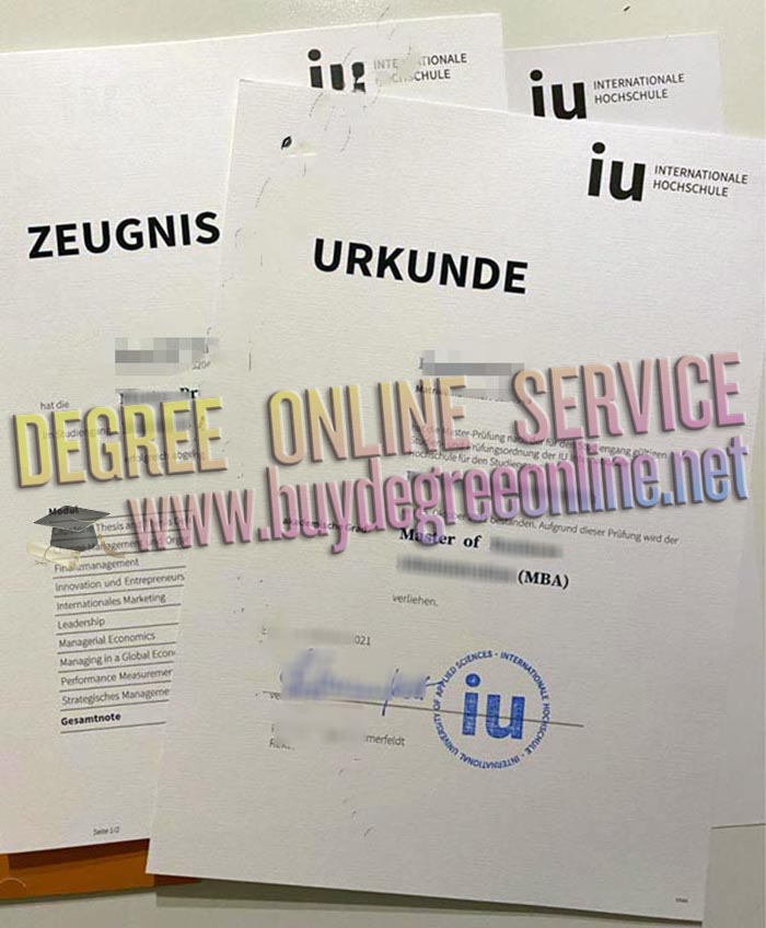 IU Internationale Hochschule transcript