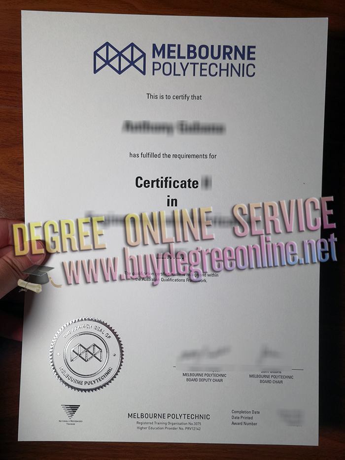 Melbourne Polytechnic diploma certificate