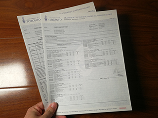 Where can I order a 100% copy of University of Toronto transcript online?