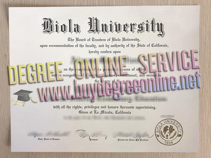 Biola University diploma