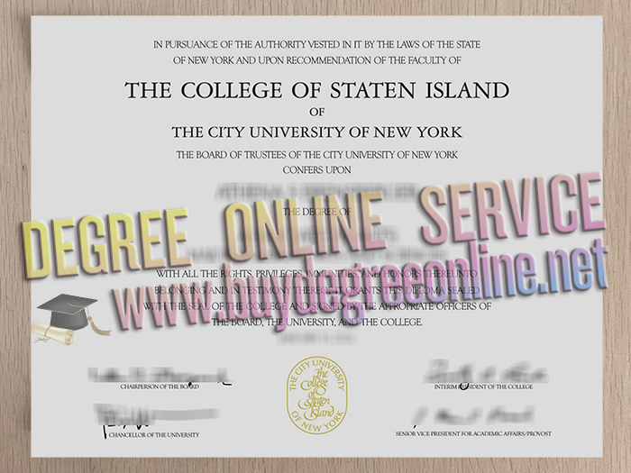 CUNY College of Staten Island diploma