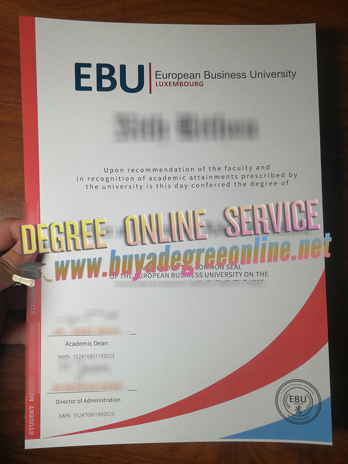 European Business University of Luxembourg diploma