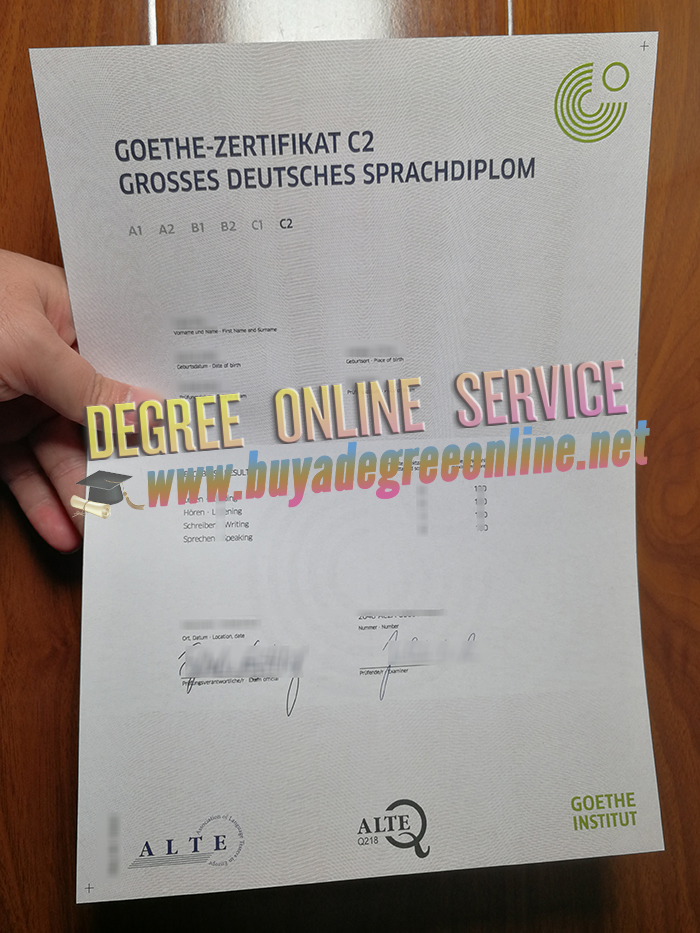 Goethe-Zertifikat C1 certificate