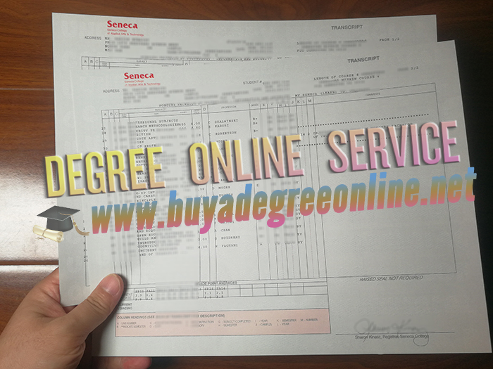 Seneca College transcript