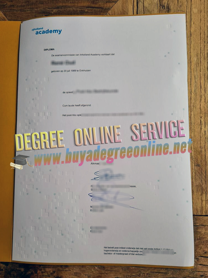 Inholland University of Applied Sciences diploma