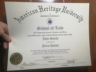 Where to order a fake American Heritage University degree certificate