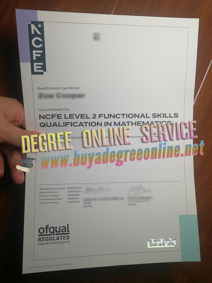 NCFE level 2 Functional Skills certificate