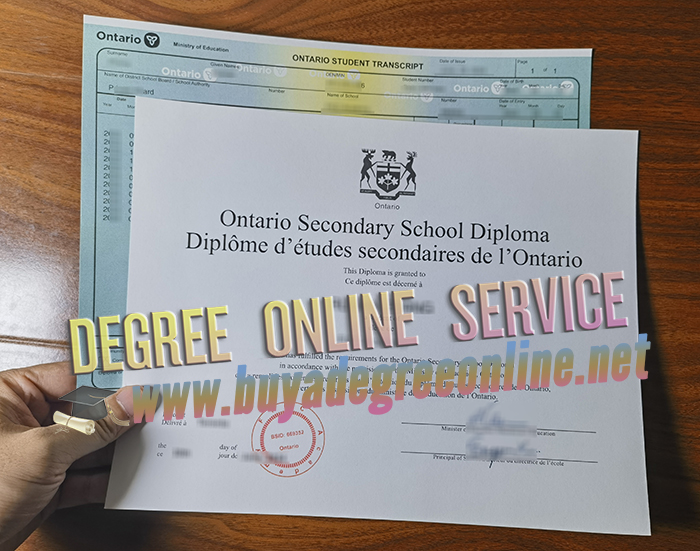 Ontario Secondary School diploma and transcript